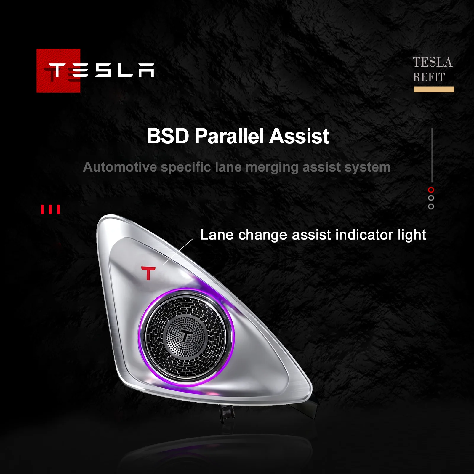RGB 4D Rotating Tweeter Speaker for Tesla Model 3 - RGB LED Ambient Speaker Car Interior Light