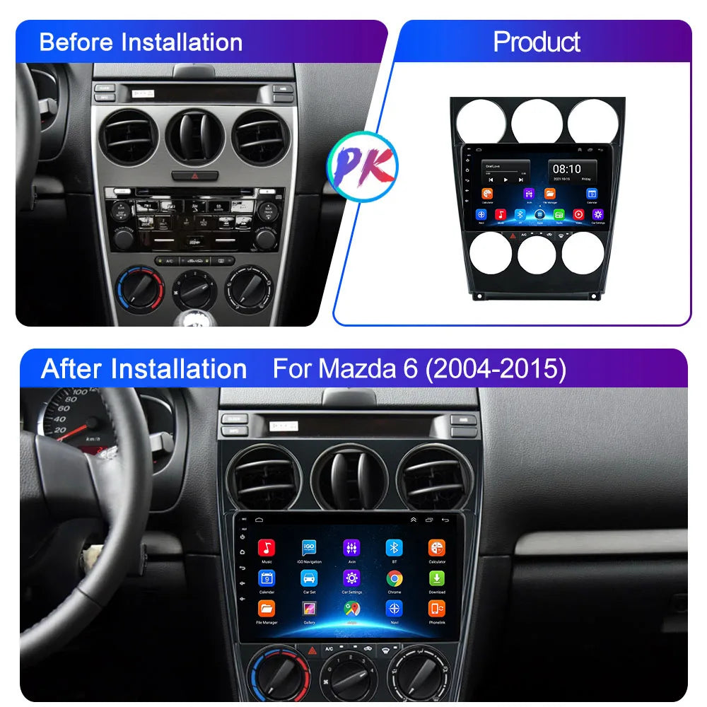 9" 4G 4+64GB android 10 For Mazda 6 2002 2003 2004 2005 2006 2007 2008 Multimedia Car DVD
