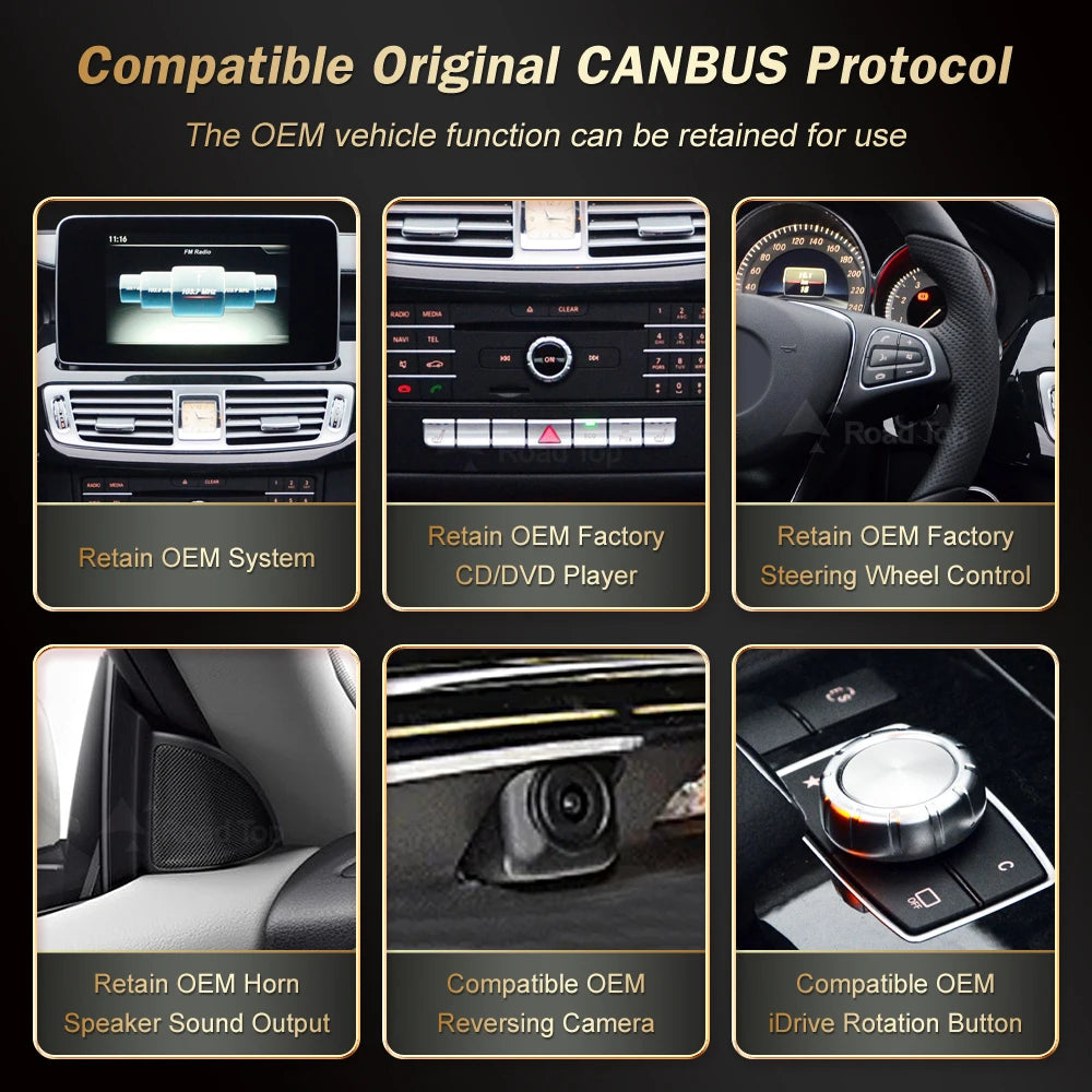 RoadTop Linux System Wireless CarPlay Android Auto Multimedia Display for Mercedes-Benz CL