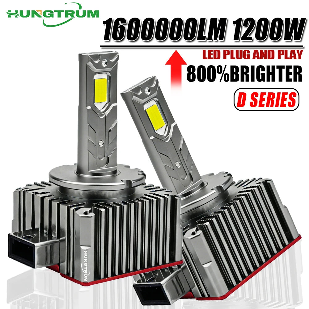 D1S D3S LED Headlights HID D2S D4S D1R D2R D3R D8S Turbo LED 1600000LM 9054 CSP Chip 6000K