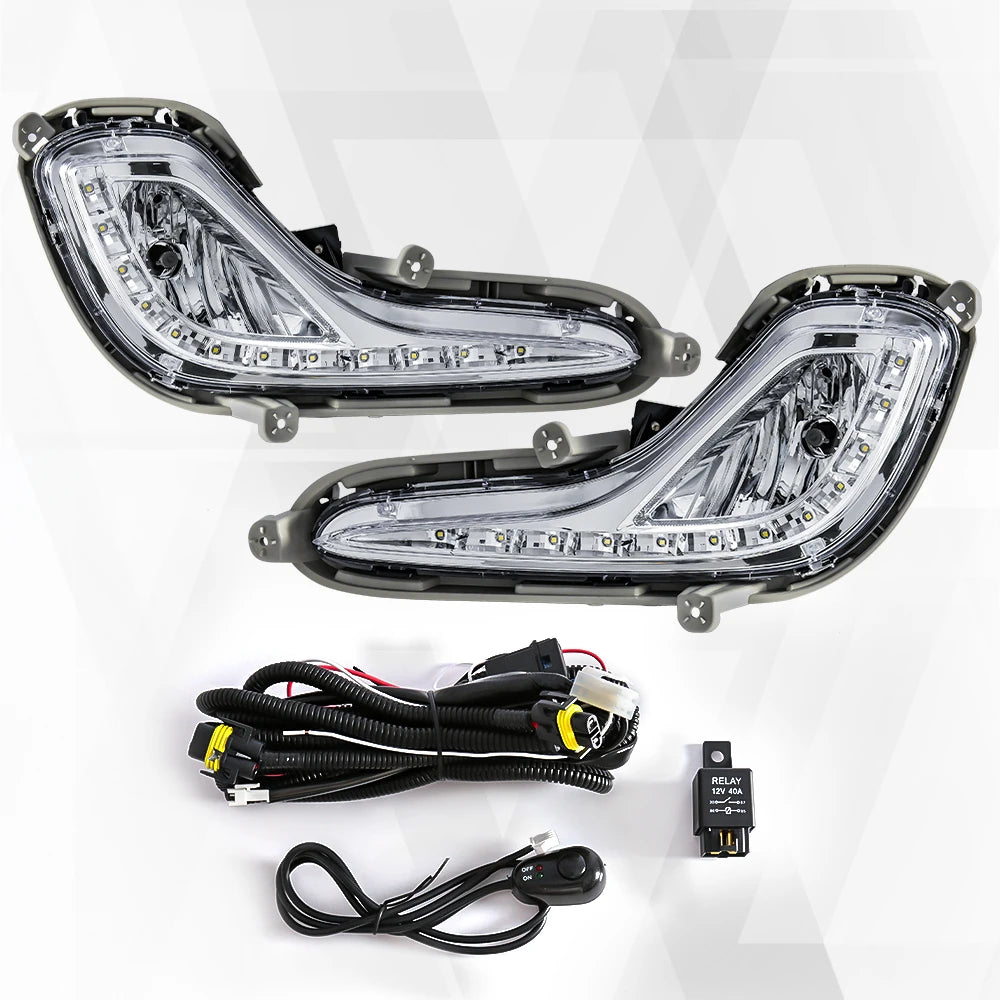For Hyundai Accent 2012 2013 2014 2015 2016 2017 DRL LED Daytime Running Light Fog Lamp Ca | AUTOKITSHOP