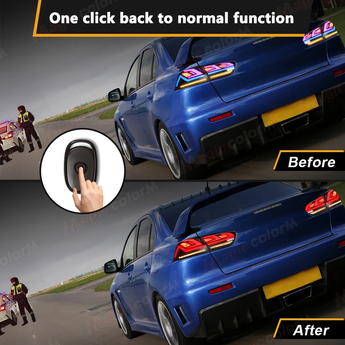 RGB Car Tail Lamps for Mitsubishi Lancer Evo X 2008 2009 - 2019 2020 2021 Start-Up Animati | AUTOKITSHOP