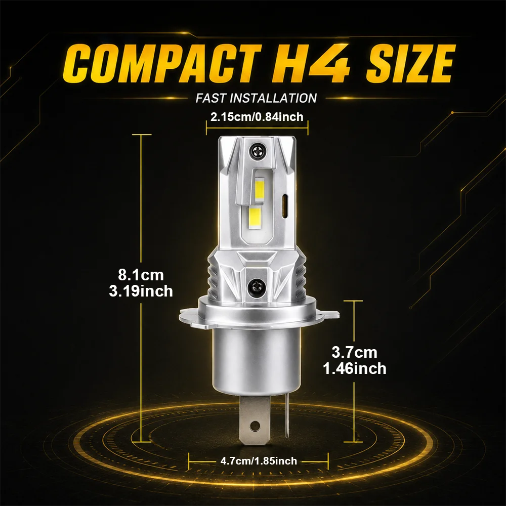 BULLVISION H4 LED Headlights CANBUS Wireless Car Headlamps 4200000LM 3500W 6000K 12V 24V L