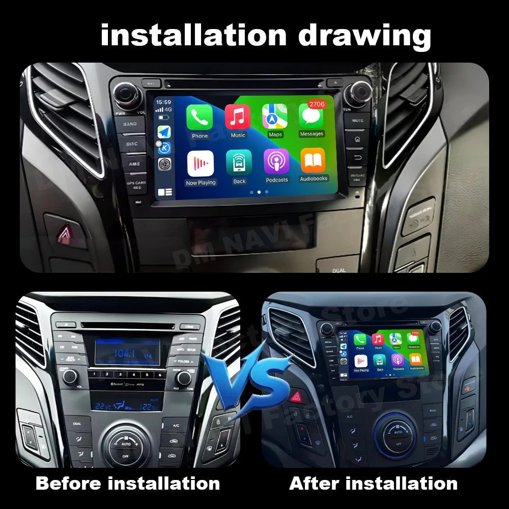 Car Radio for Hyundai I40 2011 2012 2013 2014 - 2019 Multimedia Player Android Auto Wirele