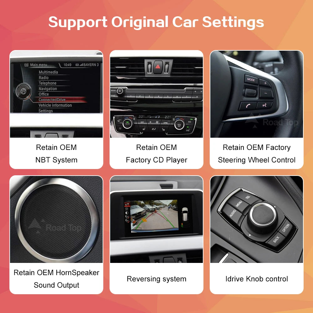 Road Top 1920*720 Touch Screen Wireless Carplay Multimedia Player Display For BMW X1 F48 2 | AUTOKITSHOP