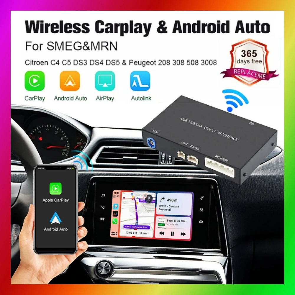 For Peugeot Citroen Wireless Carplay Adapter Android Auto Module SMEG MRN 208 308 508 3008 | AUTOKITSHOP