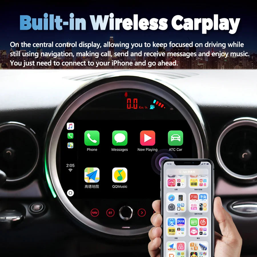 Android Multimedia Player For BMW Mini One Cooper R55 R56 Peaceman Mini Clubman 2011 Conve