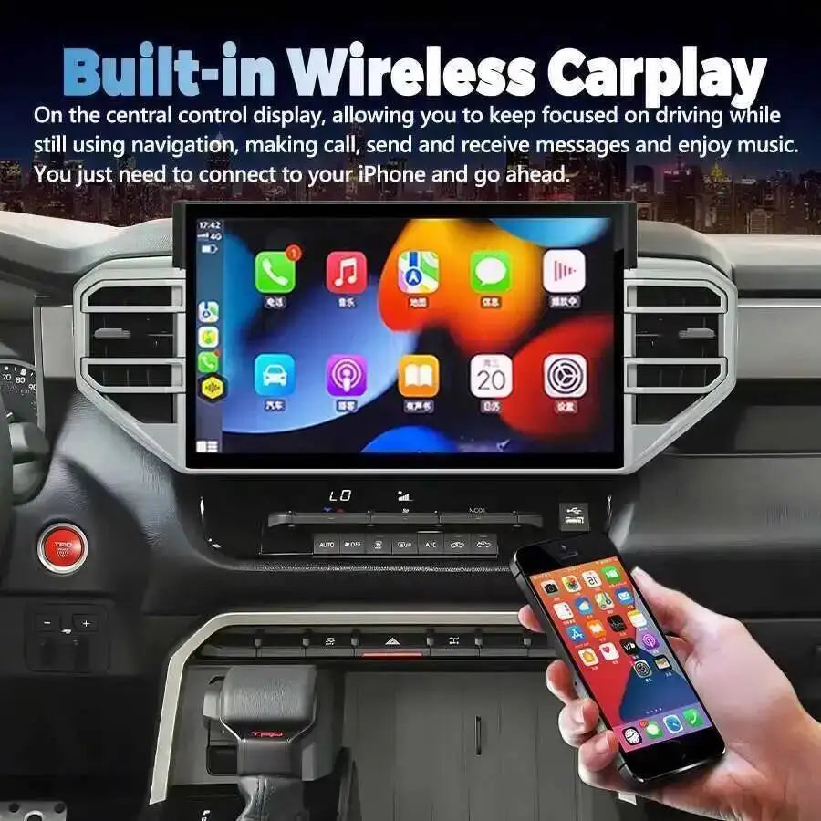 13.3inch Multimedia Video Player For Toyota Tundra 2022 Car Radio Sequoia CarPlay Naviride