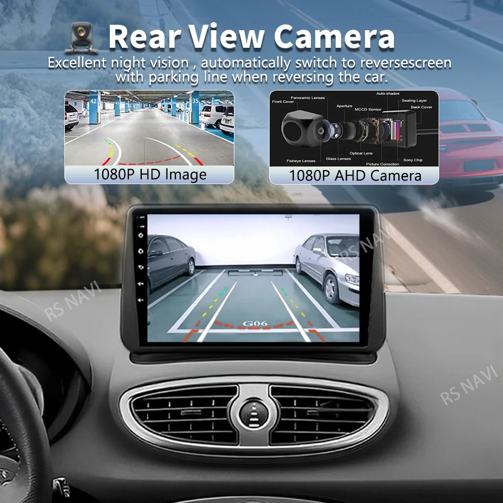 Android 16 For Renault Clio 3 2005-2014 2K QLED Android Car Radio Multimedia Video Player