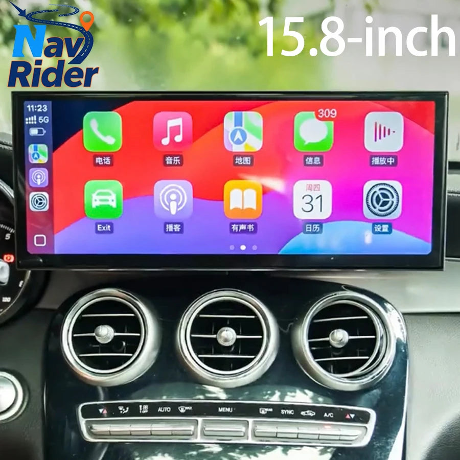 15.8" Android Carplay Car Radio For Mercedes Benz C Class W205 GLC X253 C180 C200 C220 C30