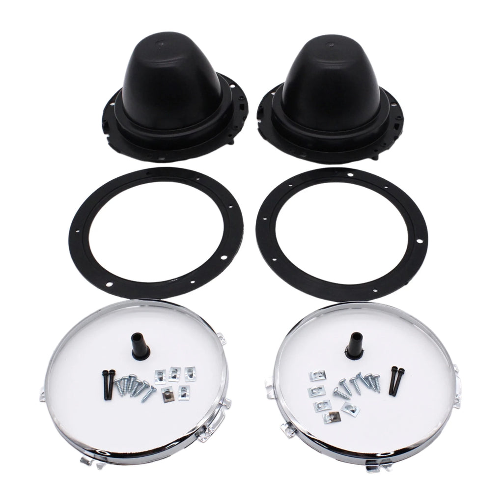 1Pair 7 Inches Round Lampshade Headlamp Back Bowls Buckets+Fixings Classic For Austin Car