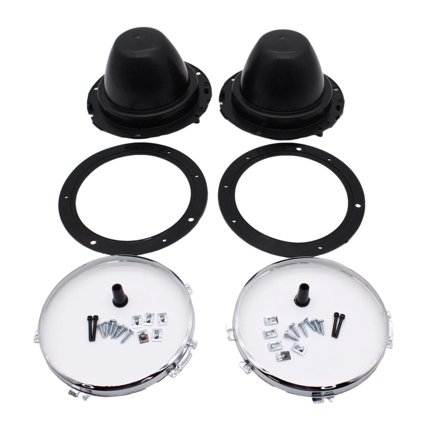 1Pair 7 Inches Round Lampshade Headlamp Back Bowls Buckets+Fixings Classic For Austin Car