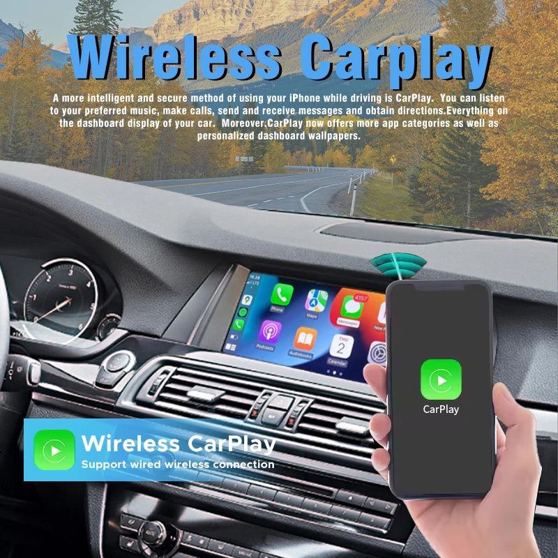 Wireless CarPlay For BMW 5 7 Series F10 F11 F07 GT F01 F02 F03 F04 2009-2020 With Android