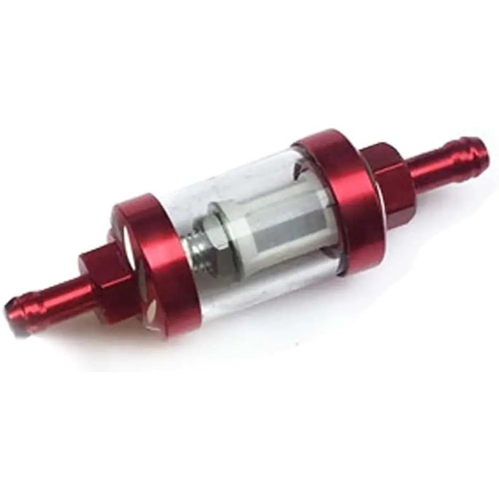 Motorcycel Motor 5/16" 8mm Fuel Filter Metal & Glass Petrol Diesel Inline Tube