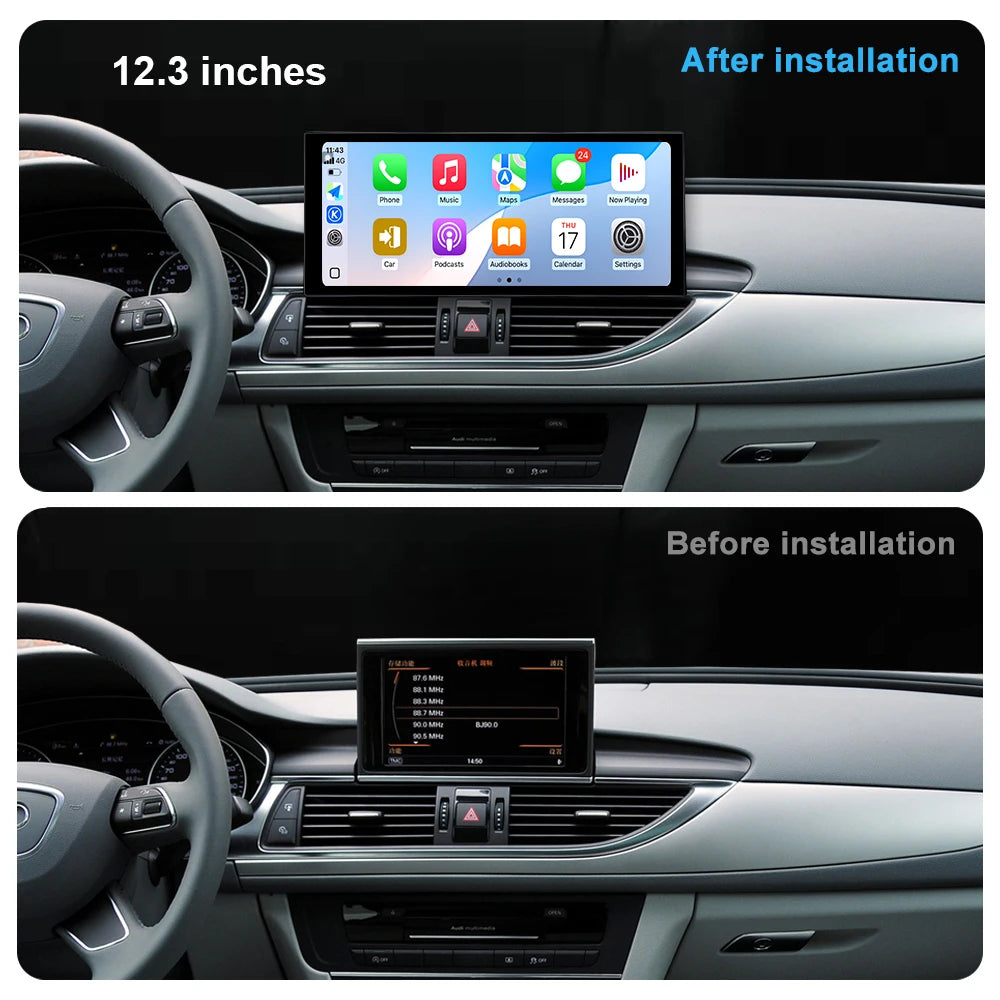 Android 14 for Audi A6L 2012 - 2018 Wireless Carplay HD Touch Screen Car Radio Video Multi