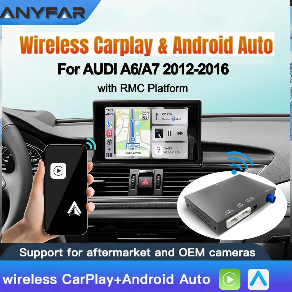 Wireless CarPlay Android Auto Interface for Audi RMC A6 A7 2012-2018 AirPlay Mirror Link N
