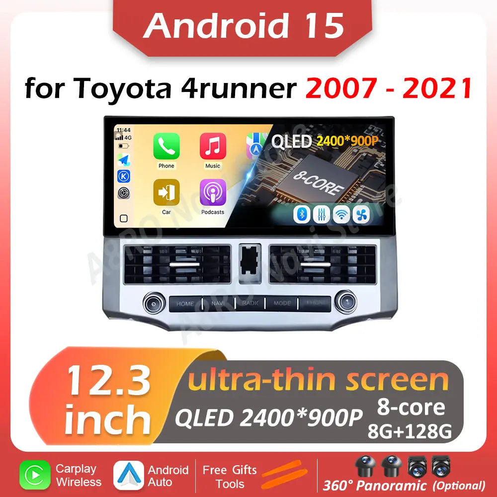 for Toyota 4runner 2007 2008 2009 2010 2011- 2021 Wireless Carplay Android 15 DSP Stereo I | AUTOKITSHOP