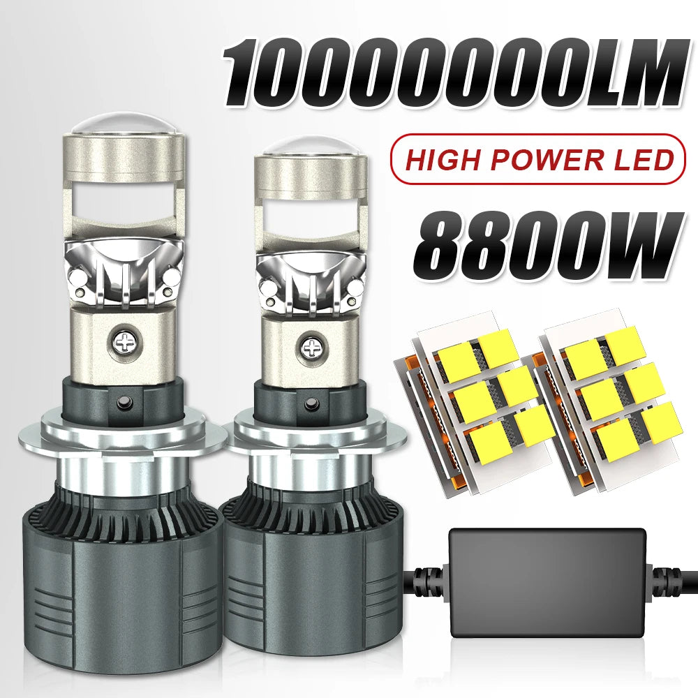 8800W10000000LM H7 H4 Canbus Car Headlight Mini Lens H11 H8 9005 9006 HB3 HB4 LED Projecto