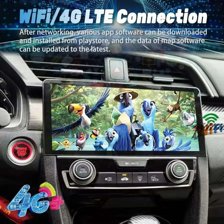 10.33inch Android Auto For Honda Civic 2016 2017 2018 2019 2020 2021 CarPlay Car Radio Mul