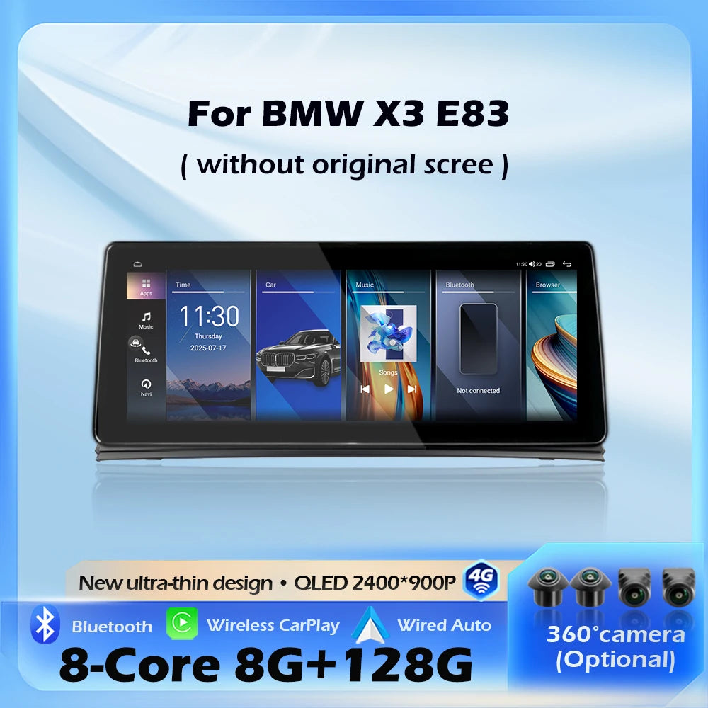 Wireless CarPlay For BMW X3 E83 2005 - 2011 Without Original Screen Android 16 Car Raido M