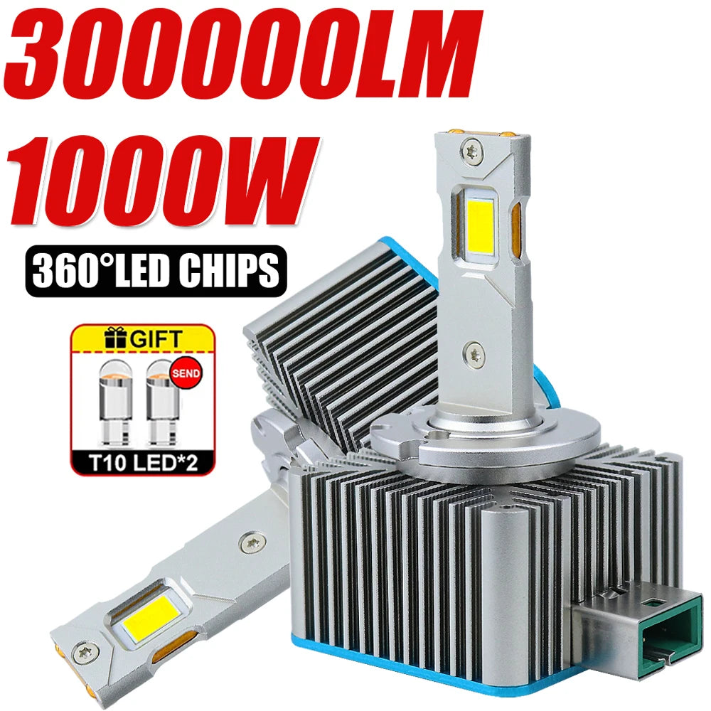 D3S LED Headlights HID D1S D2S D4S D8S D1R D2R D3R Turbo LED Bulb 600000LM Two-sided CSP C