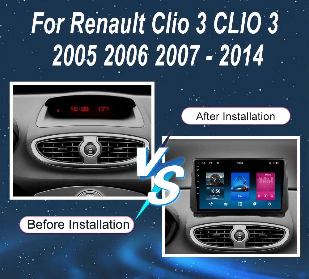 Android 16 Radio Stereo For Renault Clio 3 CLIO 3 2005-2014 Auto Multimedia Video Player G
