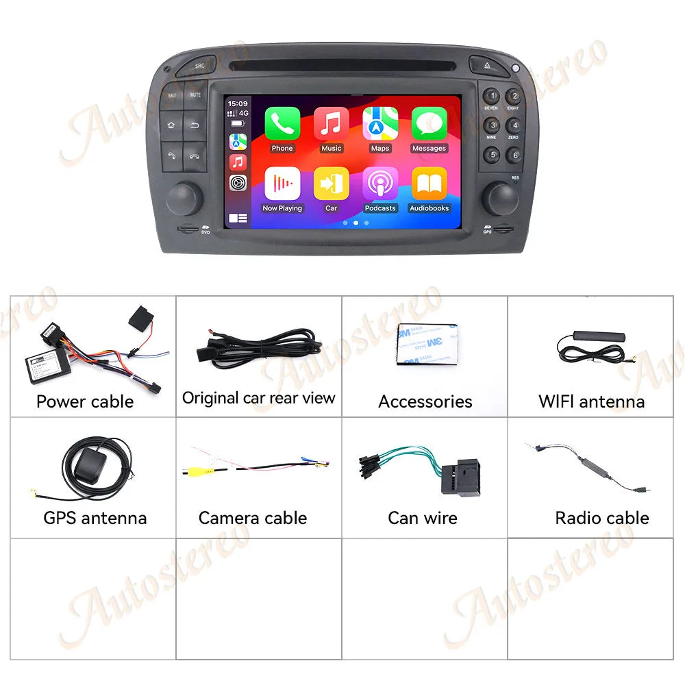 Carplay Android 14 For Mercedes Benz R230 SL500 SL550 2001-04 Car Multimedia Player Car GP