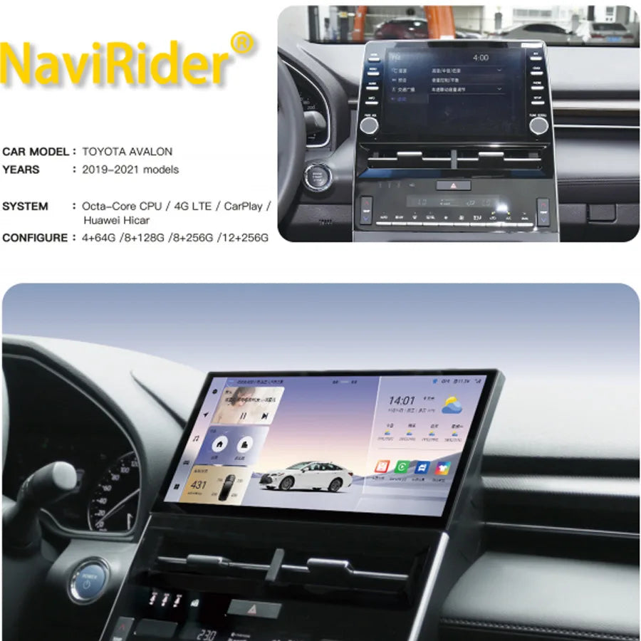 12.3" Android Multimedia Screen Car Radio For Toyota Avalon 2019-2021 Carplay Car Auto Aud | AUTOKITSHOP