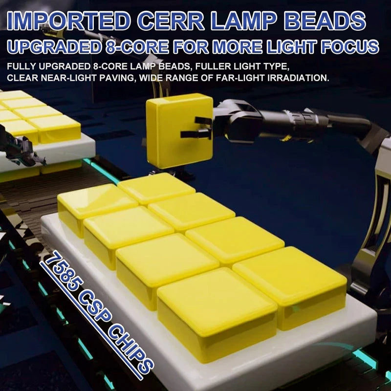 H1 H7 H4 LED Headlight 4000000LM 6000K 4500W 7585 CSP High Low Beam Turbo Auto Light 1:1 F