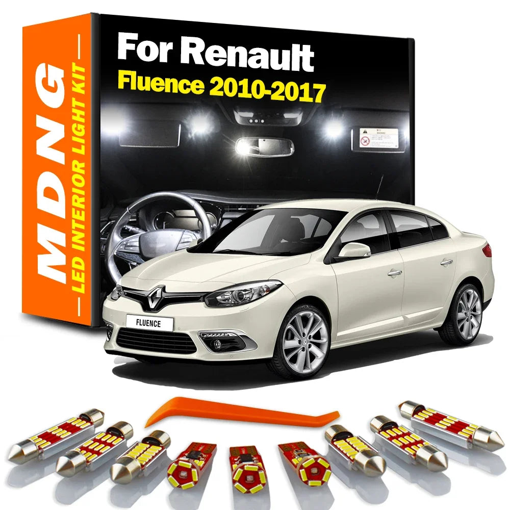 11-Piece LED Interior Light Kit for Renault Fluence - Canbus Error-Free Bulbs | AUTOKITSHOP