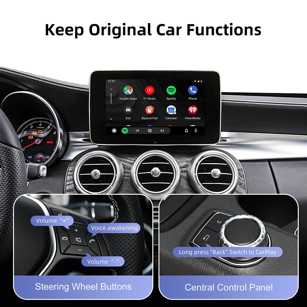 Wireless CarPlay Android Auto for Mercedes Benz NTG4.5/4.7 A B C E Class GLA CLA GLK SLK C
