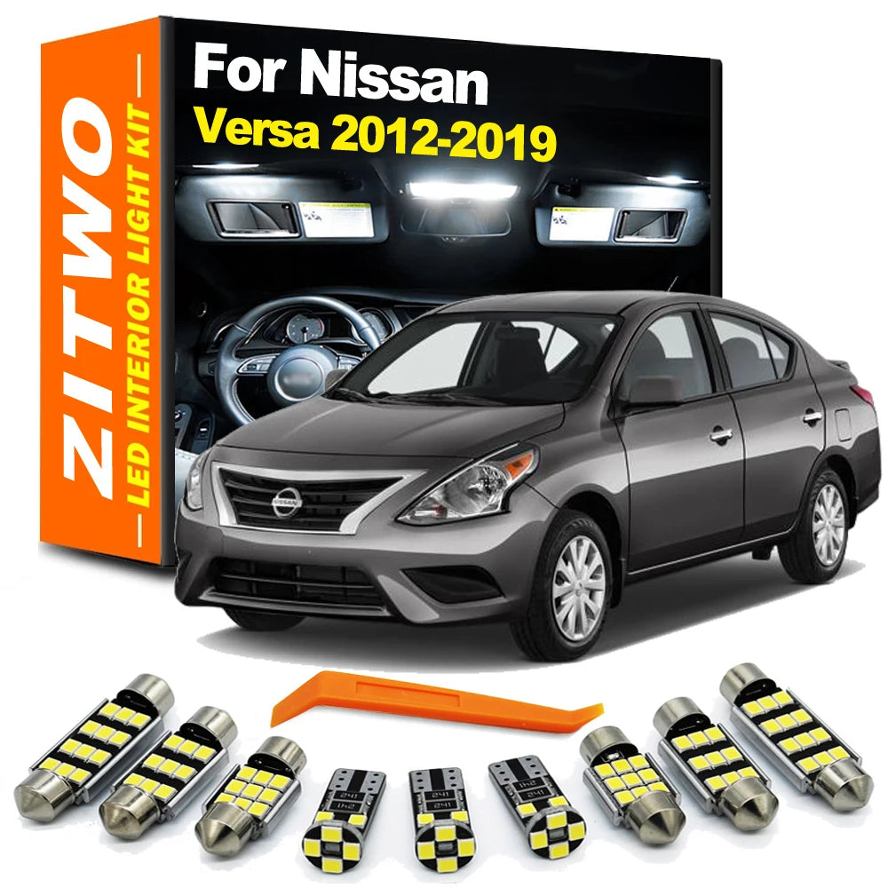 ZITWO 10Pcs Car Indoor Lamp For Nissan Versa 2012 2013 2014 2015 2016 2017 2018 2019 LED Bulb In - Canbus LED Car Light