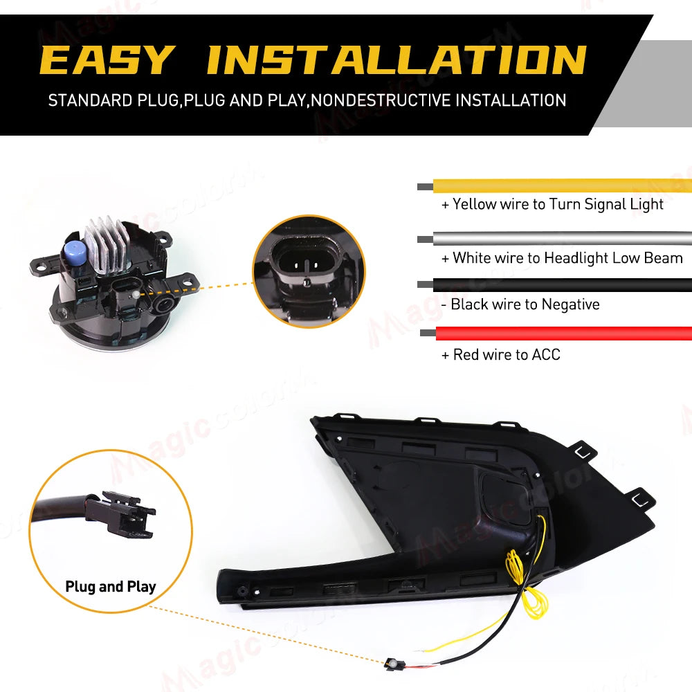 For Honda Civic 2021 2022 2023 Daytime Running Lights LED DRL Fog Lamps Front Bumper Dayli | AUTOKITSHOP