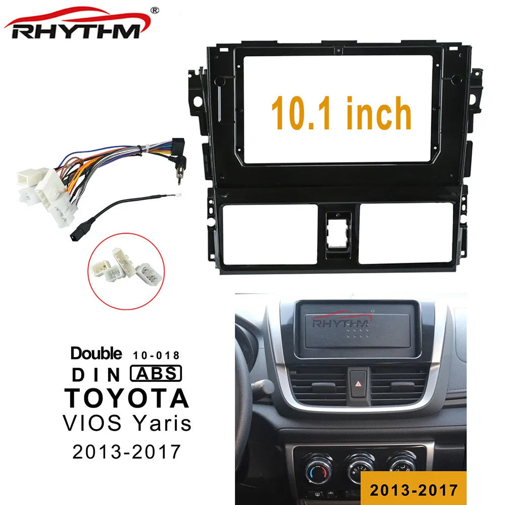 10 Inch Car Fascia For TOYOTA VIOS Yaris 2013- 2017 Fascias Audio Fitting Adaptor Panel 2d | AUTOKITSHOP