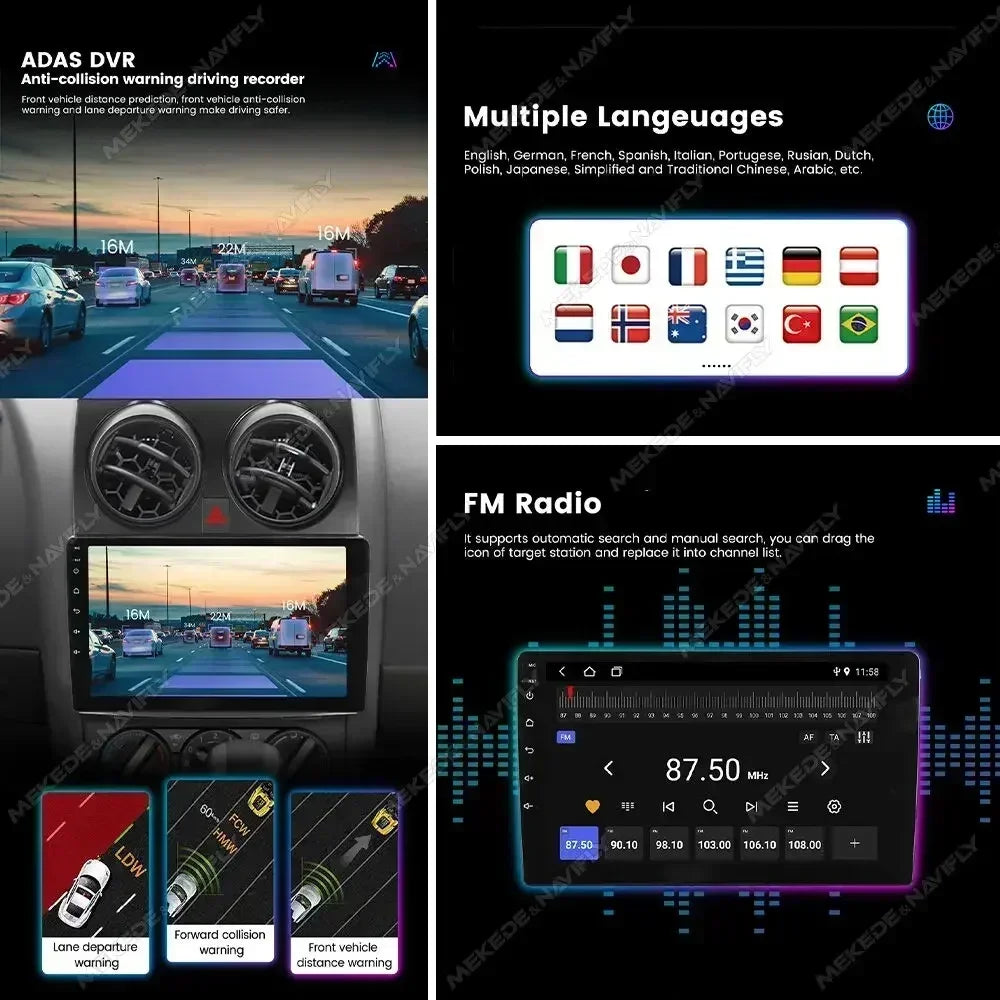 Android 14 Car Radio Stereo for Mercedes Benz Smart Fortwo 2010 - 2015 Carplay Auto Audio  | AUTOKITSHOP