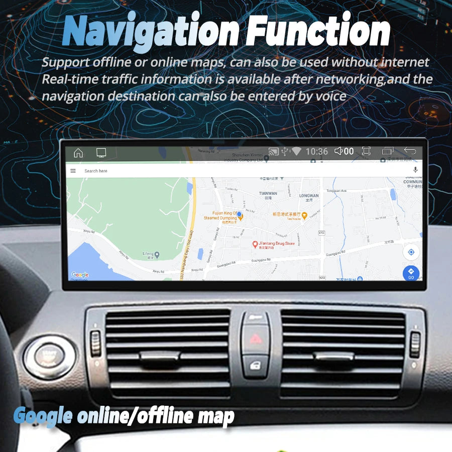 Car Radio 1920*720P GPS Screen For BMW 1 3 5 7 Series X1 X3 X5 Z4 Android 15 AHD Video Pla