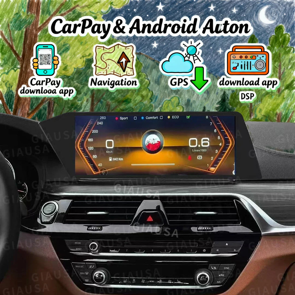12.3 inch Blade Screen For BMW 5 Series G30 2018 EVO System CarPlay Android 13 Multimedia