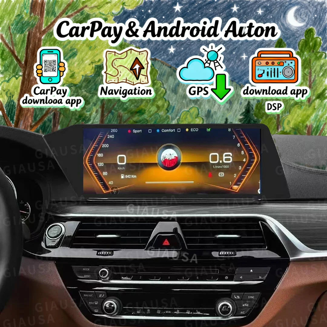 12.3 inch Blade Screen For BMW 5 Series G30 2018 EVO System CarPlay Android 13 Multimedia