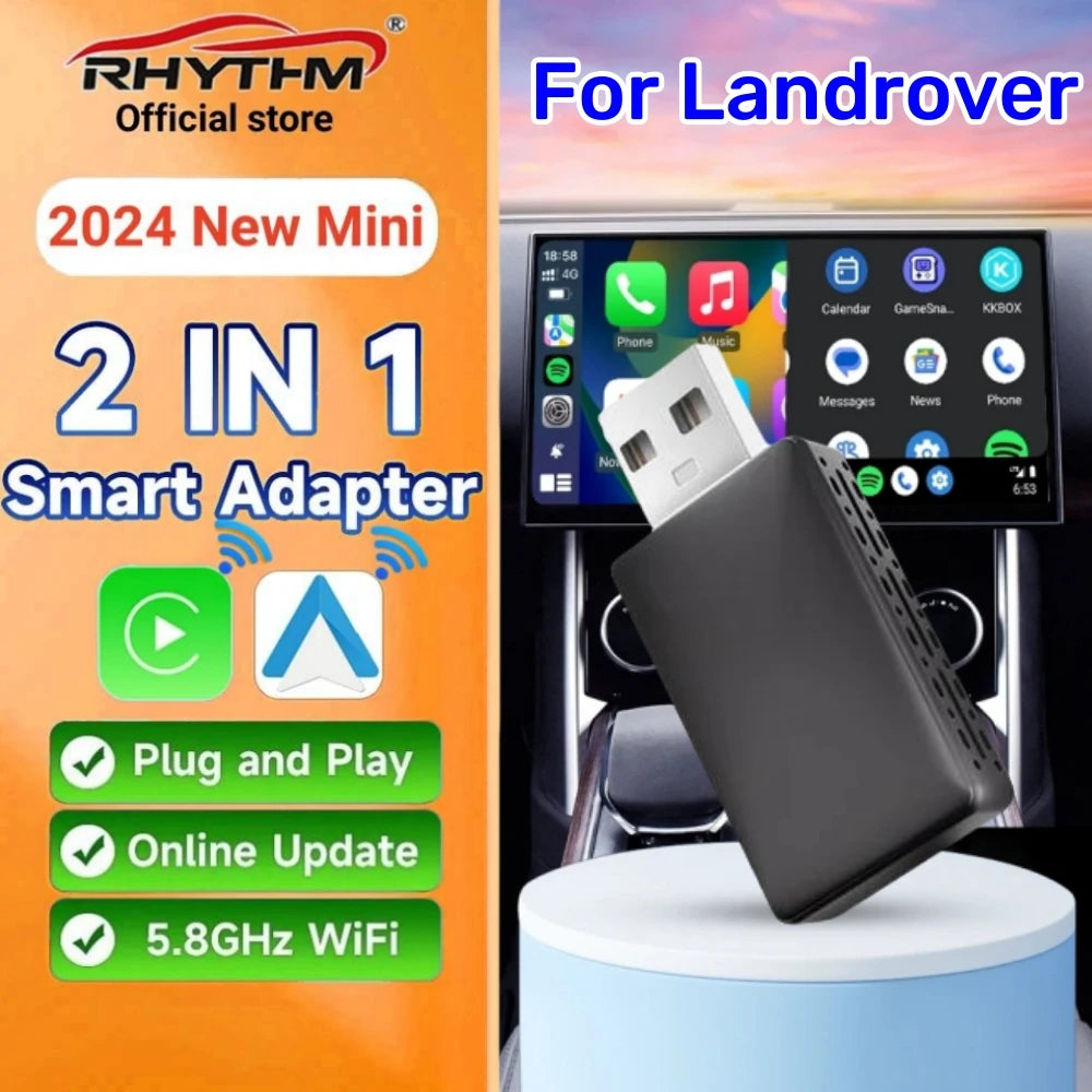 2024 New Rhythm 2in1 Wireless Android Auto Adapter Carplay Wireless For Land Rove RANGE RO | AUTOKITSHOP