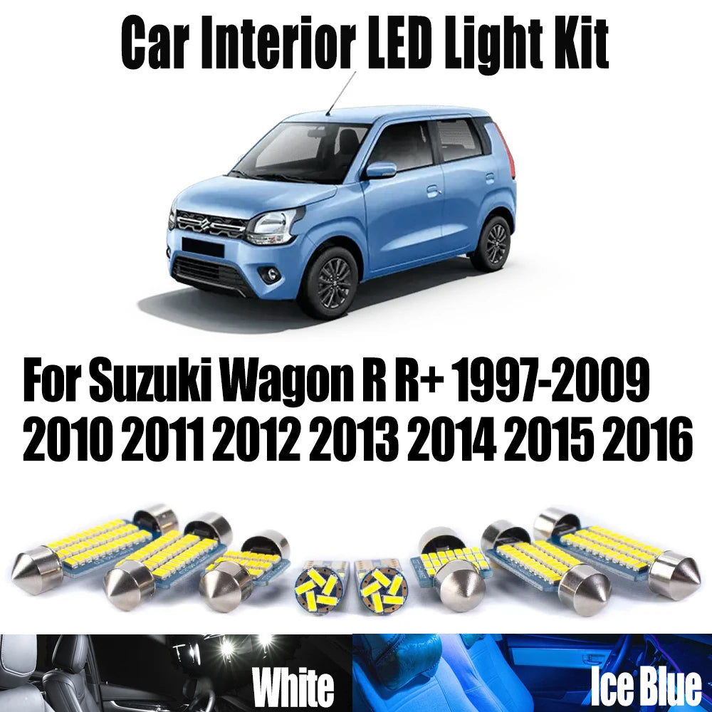 LED Interior Light Kit for Suzuki Wagon R R+ 1997-2009 - Canbus Dome Map Door Trunk Bulbs | AUTOKITSHOP