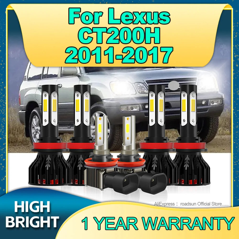 2/6Pcs Led Canbus Car Headlights Bulbs 28000LM H11 H9 Fog Lights Turbo Lamp For Lexus CT20