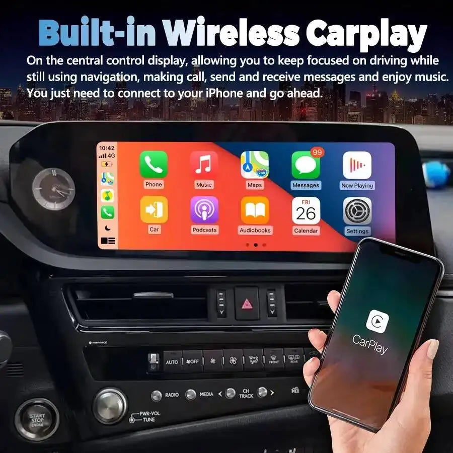 12.3" Android GPS Stereo Car Multimedia Video Player CarPlay Autoradio Navigation For Lexu | AUTOKITSHOP