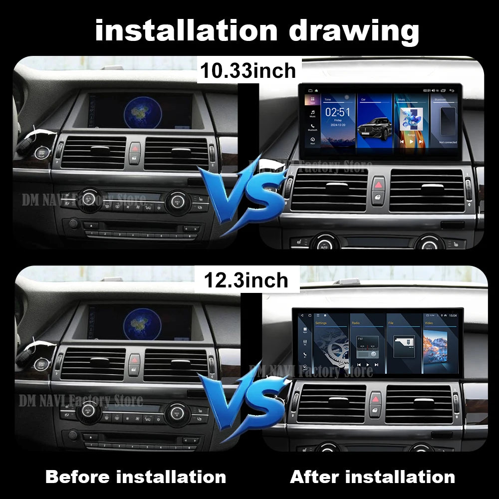 Wireless CarPlay Android 14 For BMW X5 E70 X6 E71 2007-2013 CCC CIC System Navigation GPS