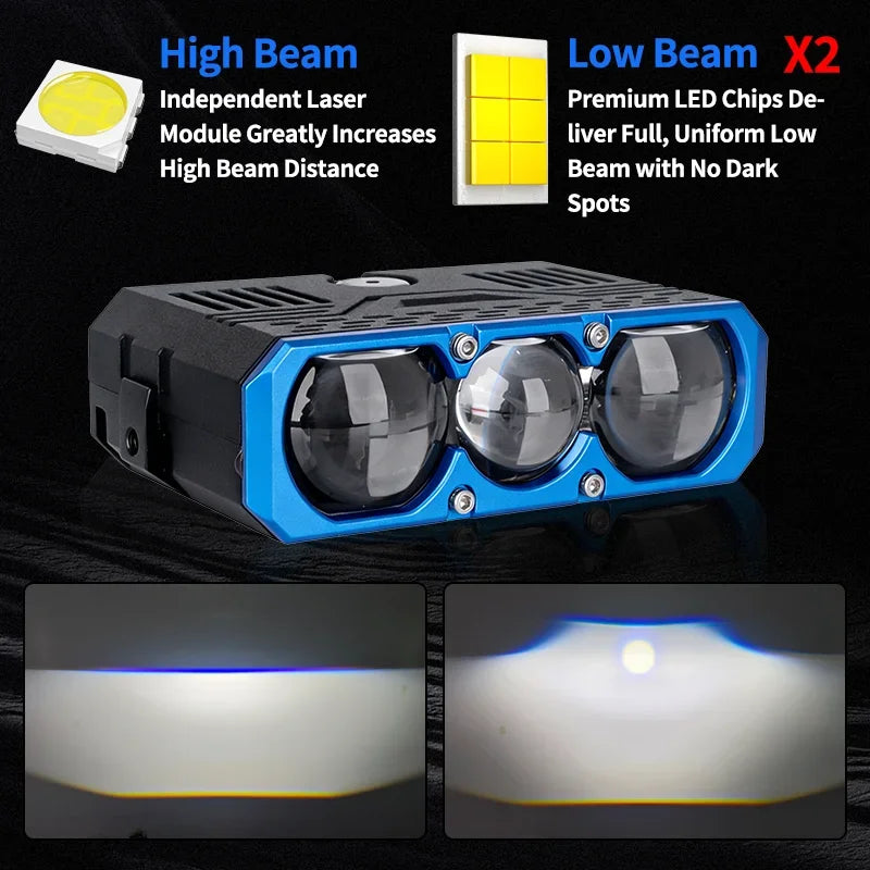 LED Headlight Universal Car Motorcycle Grille Light Car Accessories Projector Grille Light
