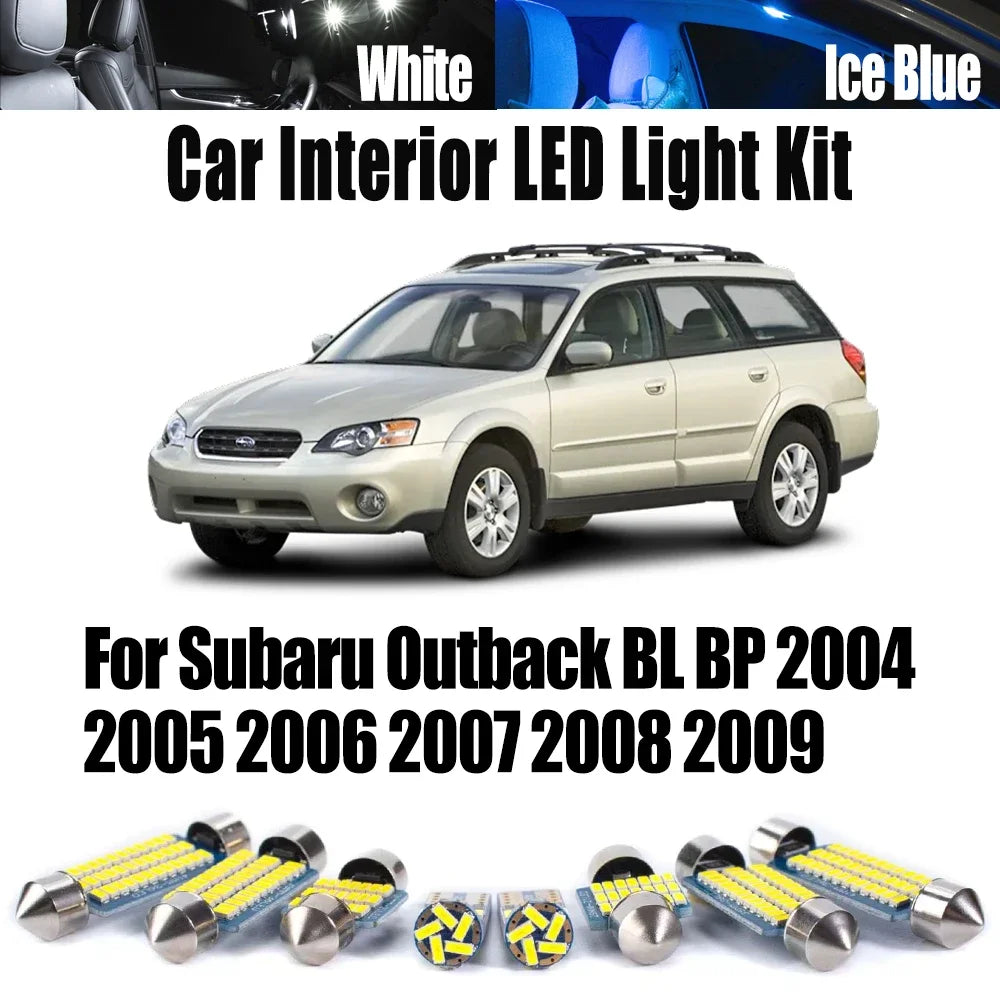 11-Piece LED Interior Light Kit for Subaru Outback BL BP 2004-2008 - Canbus Dome Map Door Trunk Bulbs | AUTOKITSHOP