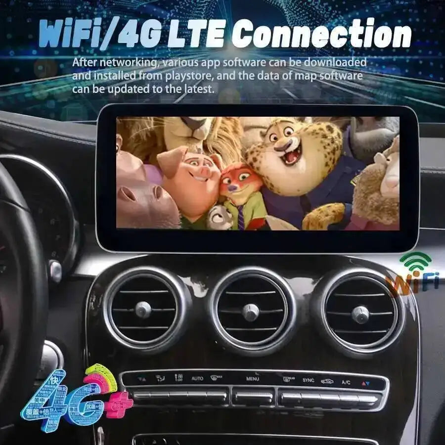 12.8inch Android 14 Carplay For Mercedes Benz C V GLC Class W446 W447 X253 W205 2015-2018