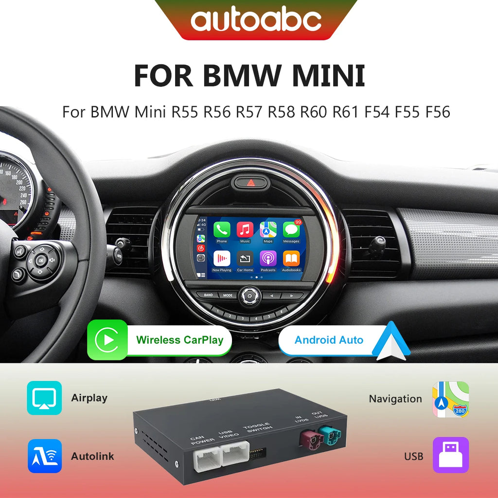Wireless Carplay Interface Android Auto Module GPS For BMW MINI CIC NBT R55 R56 R57 R58 R5 | AUTOKITSHOP