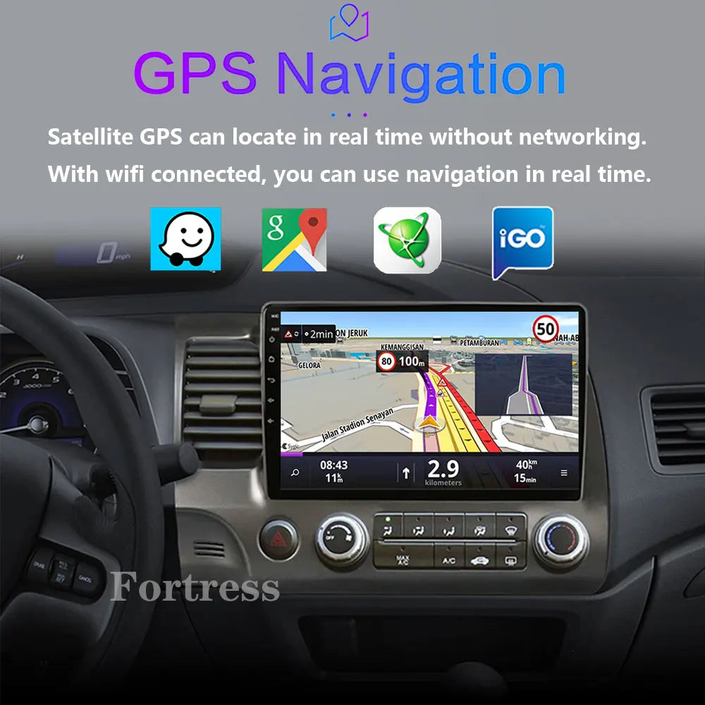 Android 16 Car radio For Honda Civic 8th 2005-2011 Carplay Android auto Qualcomm Car stere