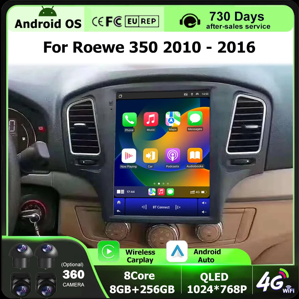 9.7 Inch For Roewe 350 2010 - 2016 Android 16 Auto Car Radio Multimedia Video Player GPS N