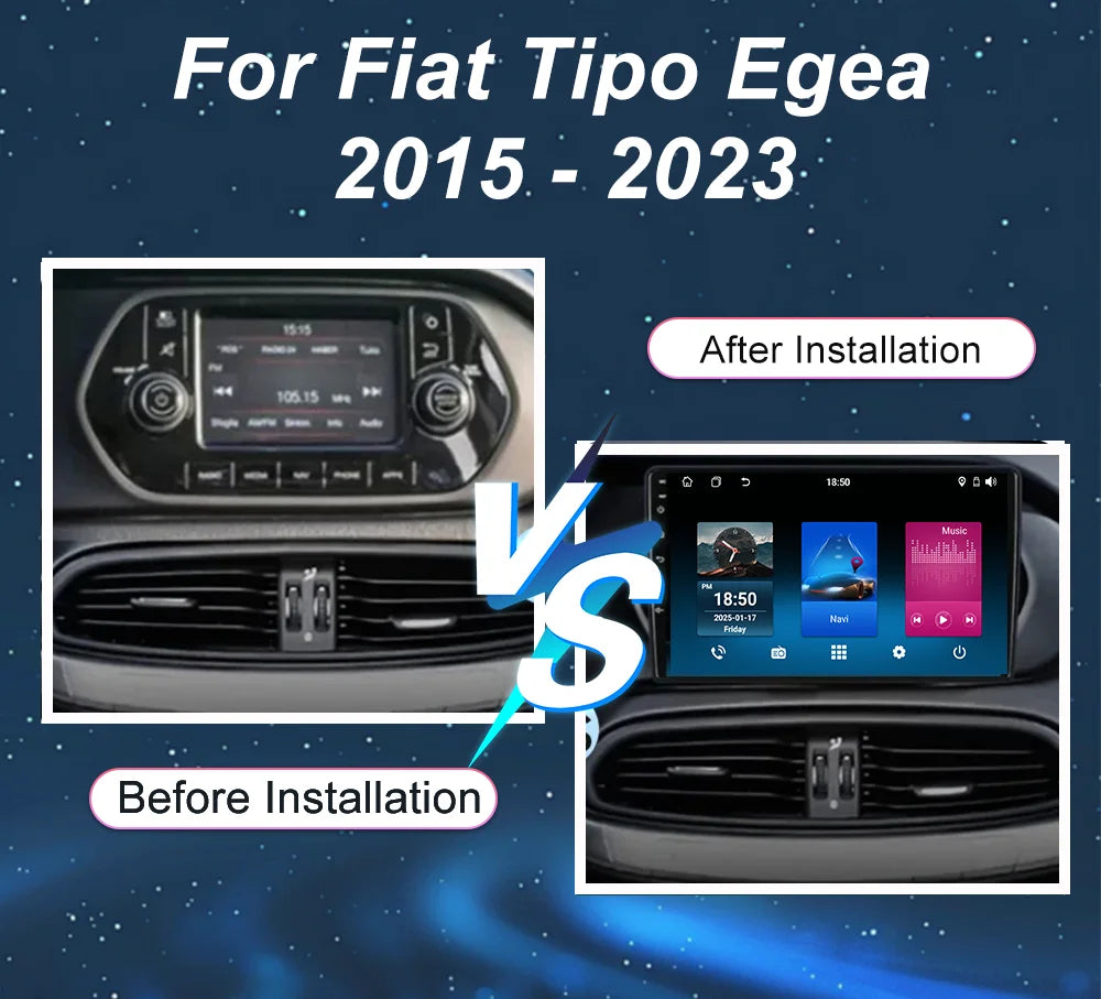 Android 15 Car DVD Carpla For Fiat Tipo Egea 2015 -2023 Auto Radio Stereo DSP GPS Navigati